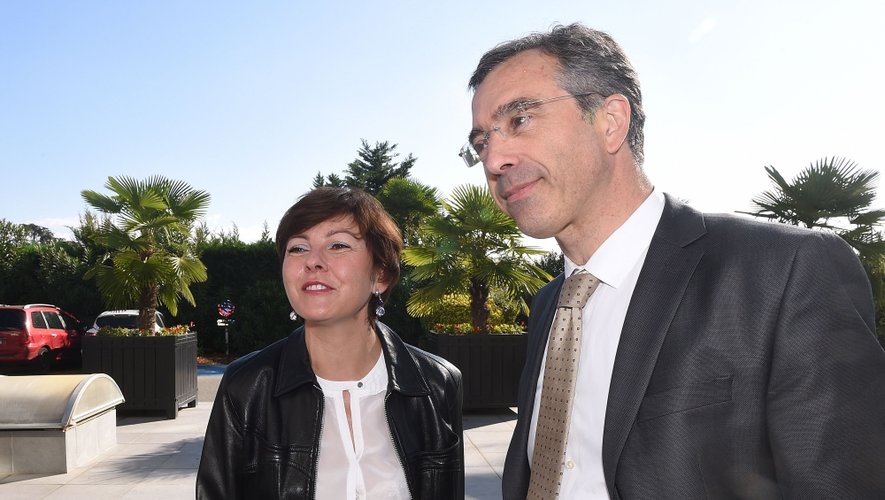 Carole Delga et Dominique Reynié à l'AG de la Fédération de travaux publics de Midi-Pyrénées (FRTP) à Toulouse.