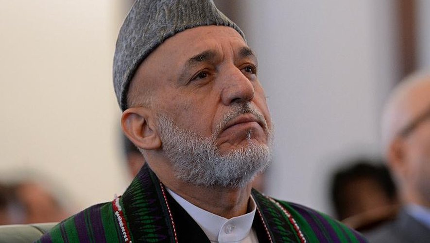 Hamid Karzaï, ex-président de l'Afghanistan, au Palais présidentiel à Kaboul le 23 septembre 2014