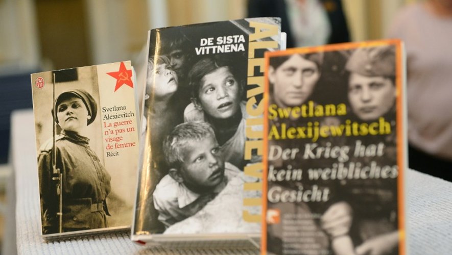Des livres de Svetlana Alexievitch à Stockholm le 8 octobre 2015