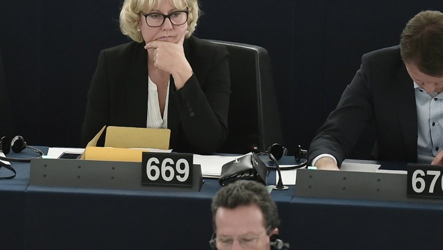 L'eurodéputée Nadine Morano au parlement européen le 8 octobre 2015 à Strasbourg