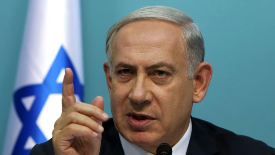 Le Premier ministre israélien Benjamin Netanyahu s'exprime lors d'une conférence de presse à Jérusalem le 8 octobre 2015