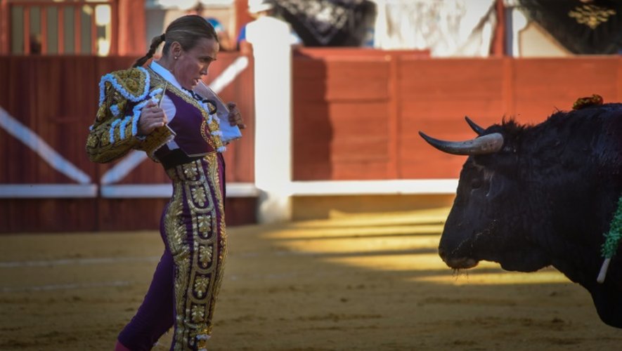 La torera espagnole Cristina Sánchez à l'arène de Cuenca, le 20 août 2016