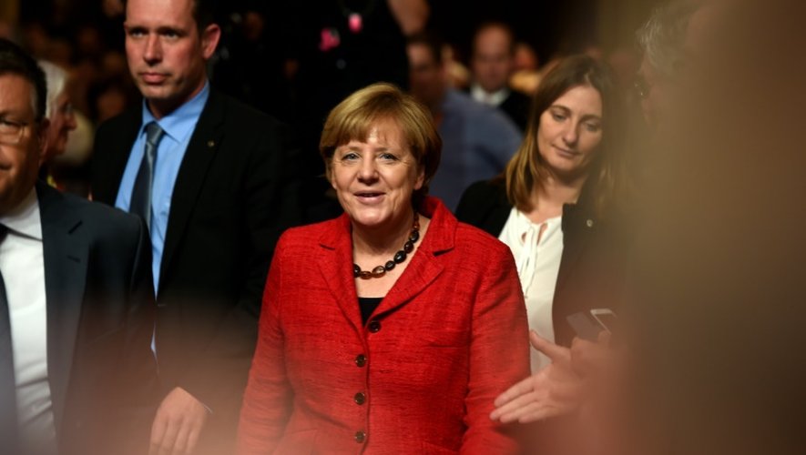 La chancelière allemande Angela Merkel à Wuppertal en Allemagne le 8 octobre 2015