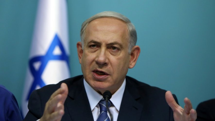 Le premier ministre israélien Benjamin Netanyahu s'exprime lors d'une conférence de presse à Jérusalem le 8 octobre 2015