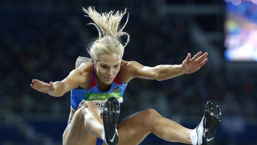 La Russe Darya Klishina lors des qualifications du saut en longueur des Jeux de Rio, le 16 août 2016