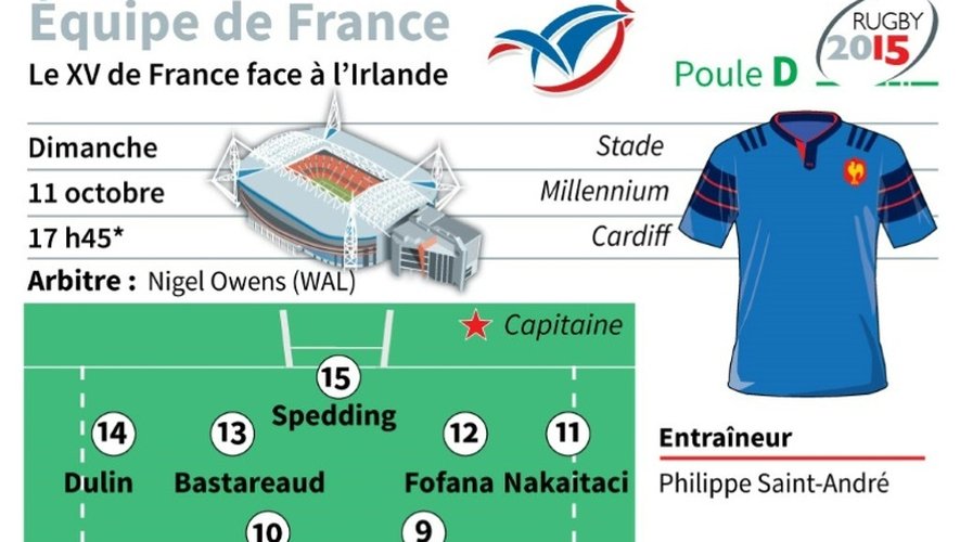 Composition de l'équipe de France pour son match contre l'Irlande