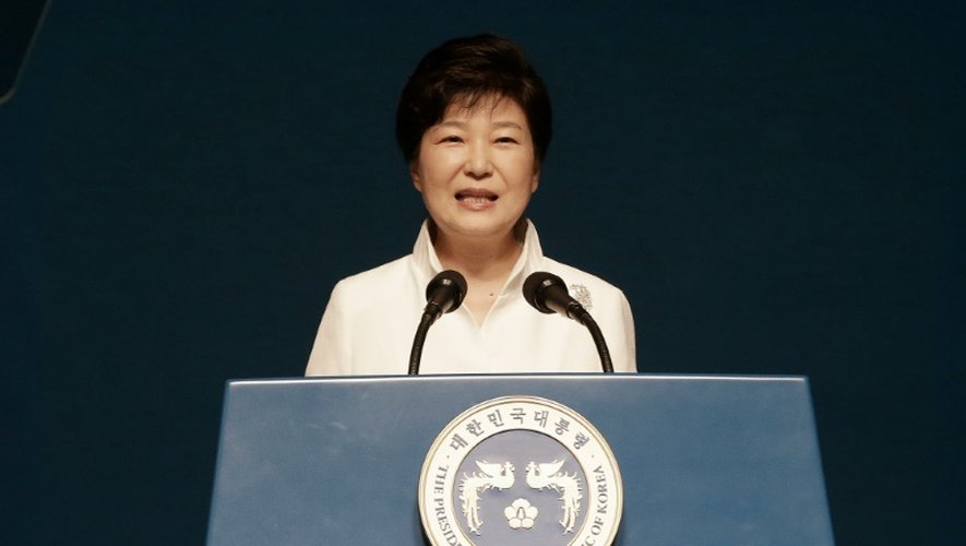 La présidente sud-coréenne Park Geun-Hye intervient à Séoul, le 15 août 2016