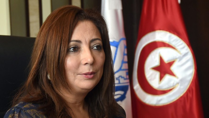 La présidente du patronat tunisien (UTICA), Wided Bouchamaoui, dans son bureau à Tunis, le 9 octobre 2015