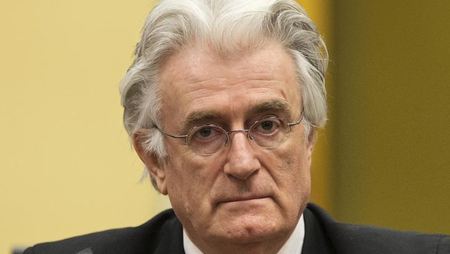 L'ancien chef politique des Serbes de Bosnie, Radovan Karadzic, lors de son procès à La Haye le 11 juillet 2013