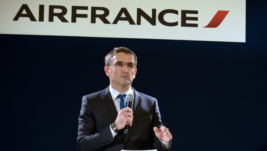 Xavier Broseta, Directeur des Ressources humaines d'Air France, lors d'une conférence de presse, le 5 octobre 2015 à Paris