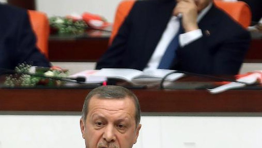Le président turc Recep Tayyip Erdogan devant le Parlement le 1er octobre 2014 à Ankara