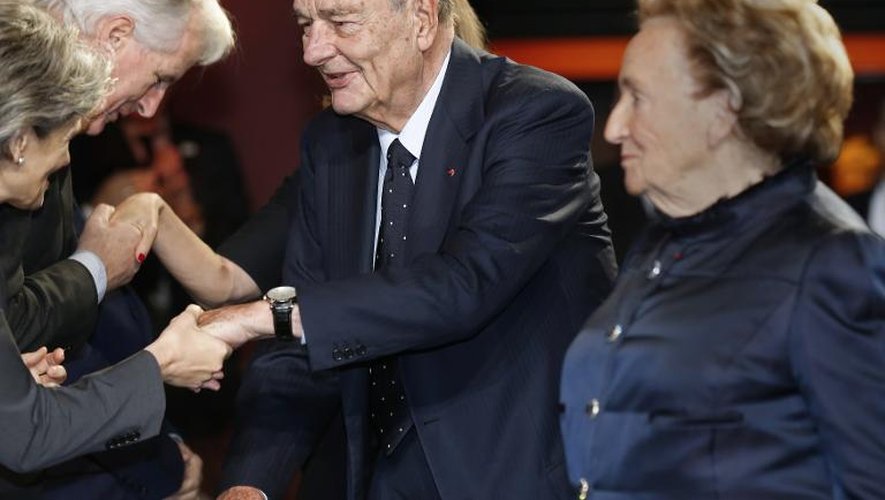 L'ancien président Jacques Chirac et sa femme Bernadette, le 21 novembre 2013 au Musée du Quai Branly à Paris