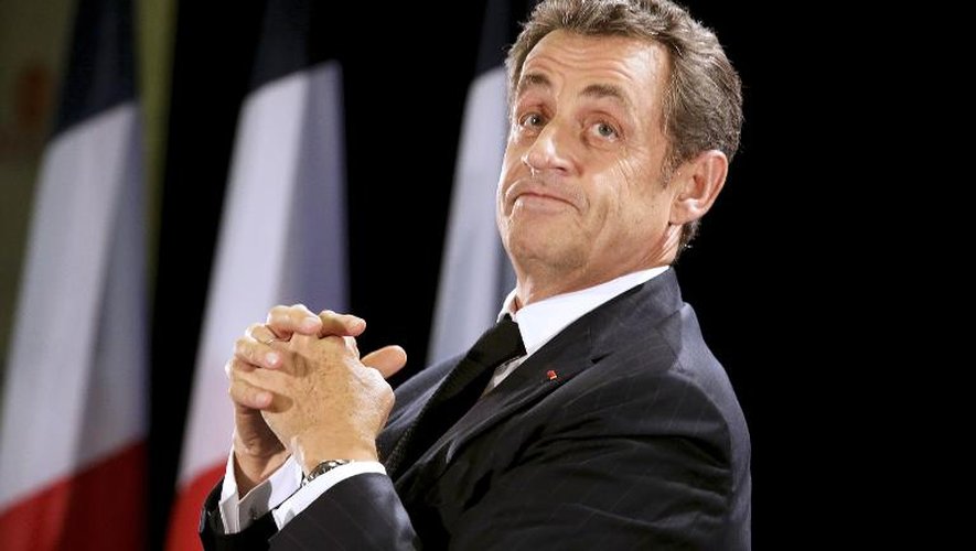 Nicolas Sarkozy, le 2 octobre 2014 à Saint-Julien-les-Villas, dans la périphérie de Troyes