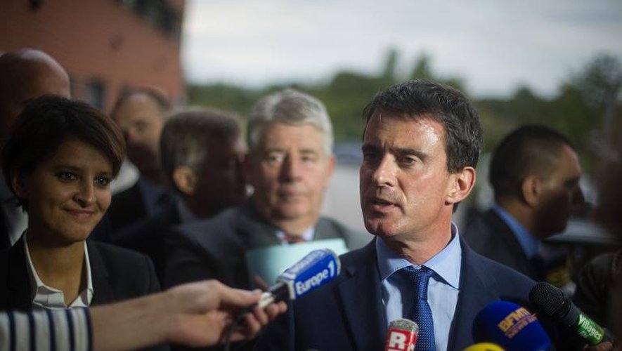 Le Premier ministre Manuel Valls lors d'une visite à Besançon le 29 septembre 2014
