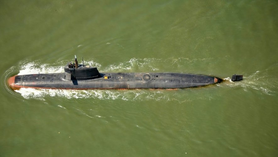 Un sous-marin Scorpène indien, le 1er mai 2016 au large de Bombay