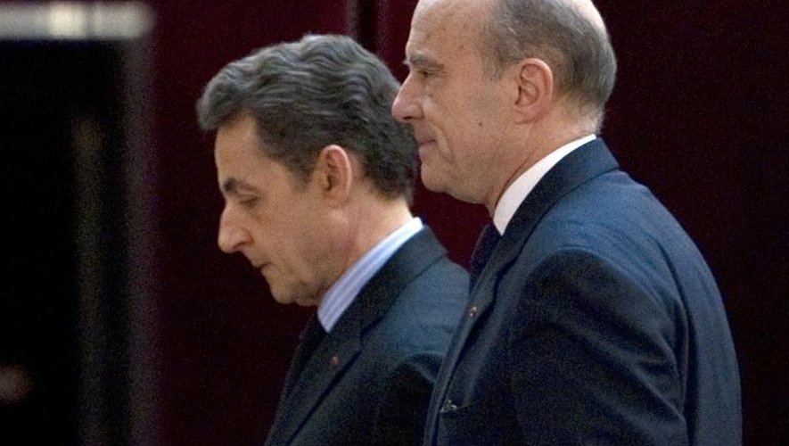 Nicolas Sarkozy et Alain Juppé le 20 janvier 2012 à l'Elysée à Paris