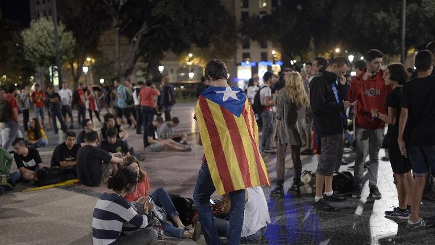 Rassemblement d'étudiants le 2 octobre 2014 à Barcelone