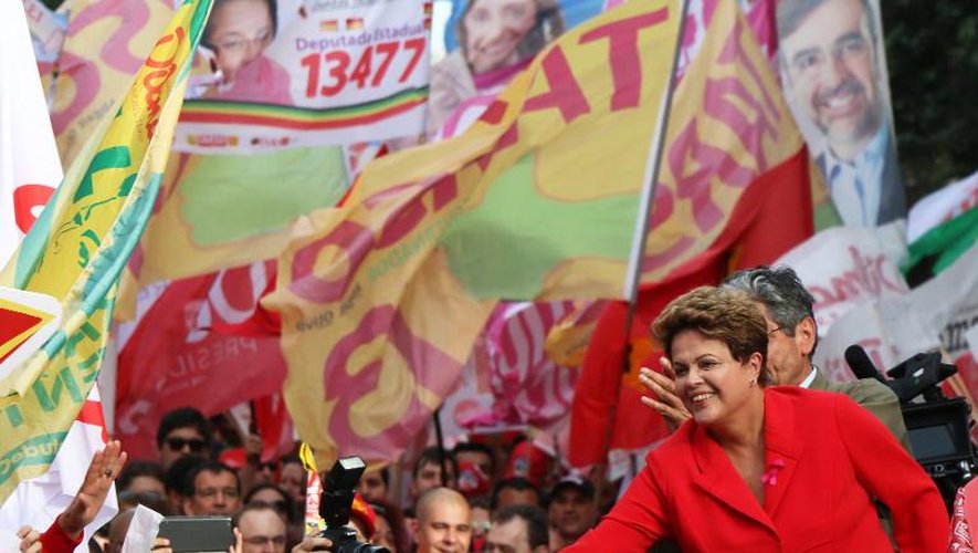 Dilma Rousseff en campagne le 4 octobre 2014 à Porto Alegre