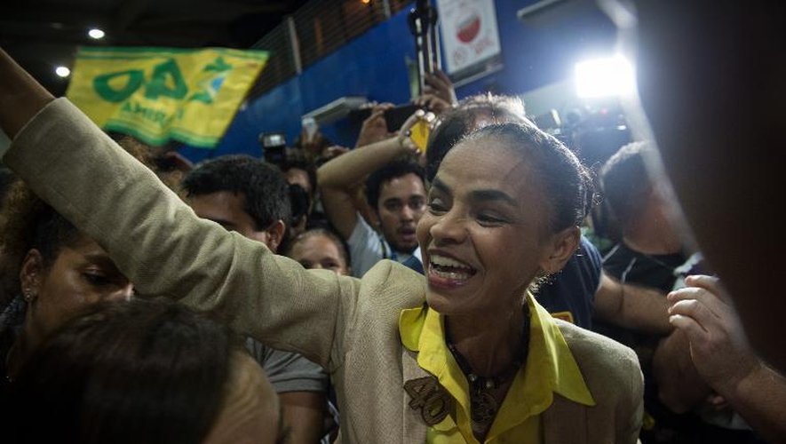 Marina Silva à son arrivée le 4 octobre 2014 à l'aéroport de Rio Branco
