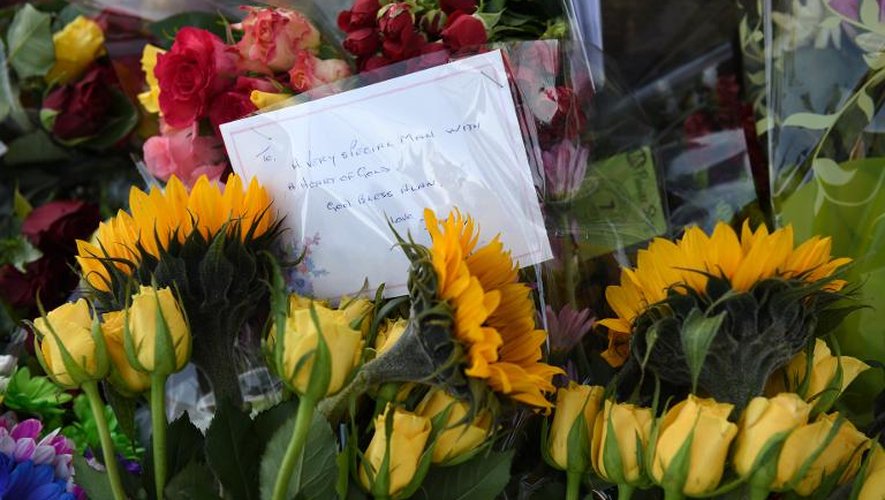 Des fleurs en hommage à Alan Henning, déposées le 4 octobre 2014 à Eccles