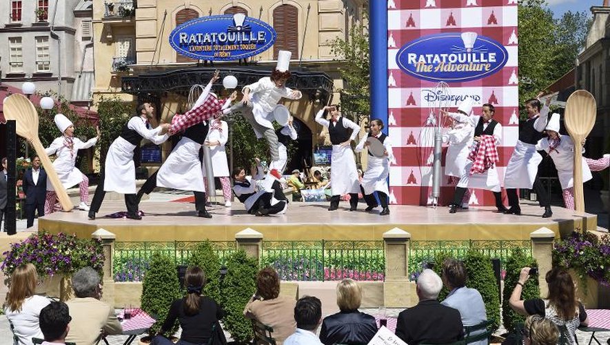 L'inauguration de l'attraction "Ratatouille", à Disneyland Paris, à Marne-la-Vallée, le 21 juin 2014