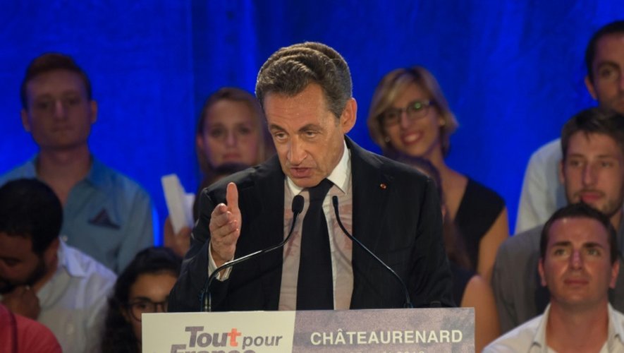 L'ex-président et candidat à la primaire de droite, Nicolas Sarkozy, lors de son premier meeting à Châteaurenard, le 25 août 2016