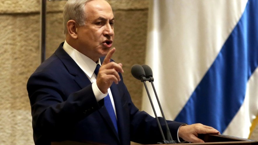 Le Premier ministre Benjamin Netanyahu s'adresse au Parlement le 12 octobre 2015 à Jérusalem