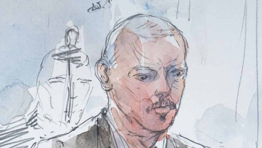 Croquis d'audience de Tony Meilhon lors de son procès en appel, le 13 octobre 2015 au tribunal de Rennes