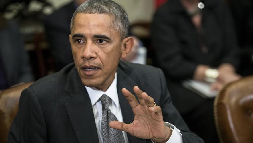 Le président américain Barack Obama fait une déclaration à la presse après une réunion à la Maison Blanche sur le virus Ebola, le 6 octobre 2014 à Washington