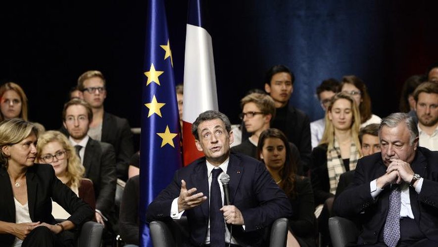 L'ex-président Nicolas Sarkozy, candidat à la primaire de l'UMP, lors d'un meeting à Vélizy dans les Yvelines, le 6 octobre 2014
