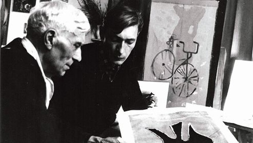 Aldo Crommelynck et Georges Braque (à gauche).