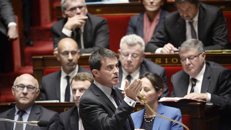 Le Premier ministre Manuel Valls à l'Assemblée nationale le 7 octobre 2014