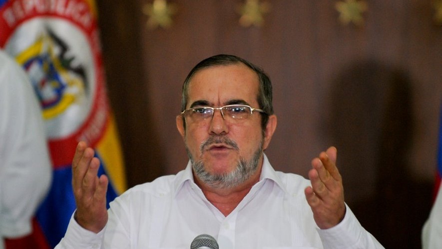 Le chef suprême des Farc Timoleon Jimenez, dit  "Timochenko" lors d'une conférence de presse le 28 août 2016 à La Havane
