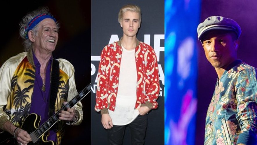 Keith Richards, Justin Bieber et William Pharrell, accros à la tendance veste en nylon