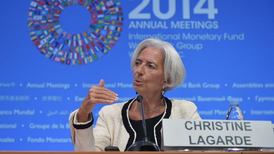 La directrice générale du FMI, Christine Lagarde, le 9 octobre 2014 à Washington
