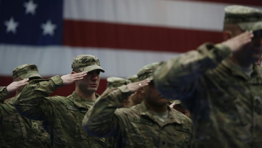Des soldats américains de retour à Fort Knox après leur départ d'Afghanistan, le 27 février 2014