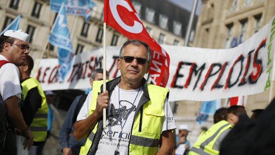 Des salariés manifestent le 22 septembre 2014 à Paris