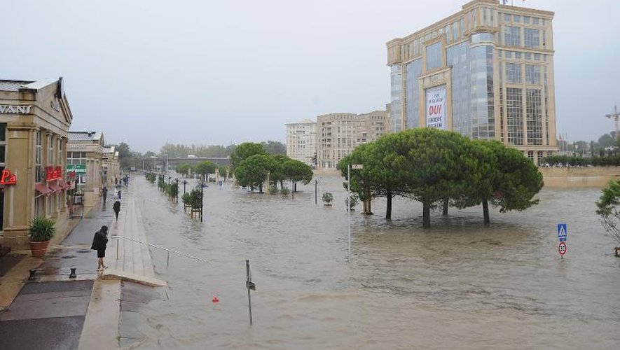 Inondations à Montpellier, le 29 septembre 2014 dans l'Hérault