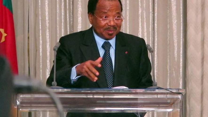 Le président camerounais Paul Biya, le 19 avril 2013 au palais présidentiel à Yaoundé