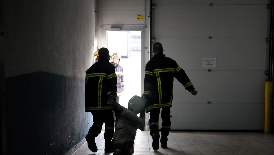 Onet-le-Château: les pompiers en exercice chez Lactalis