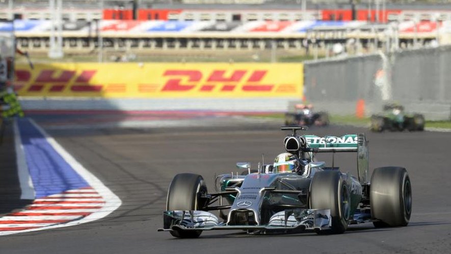La Mercedes du Britannique Lewis Hamilton lors du GP de Russie, le 12 octobre 2014 à Sotchi
