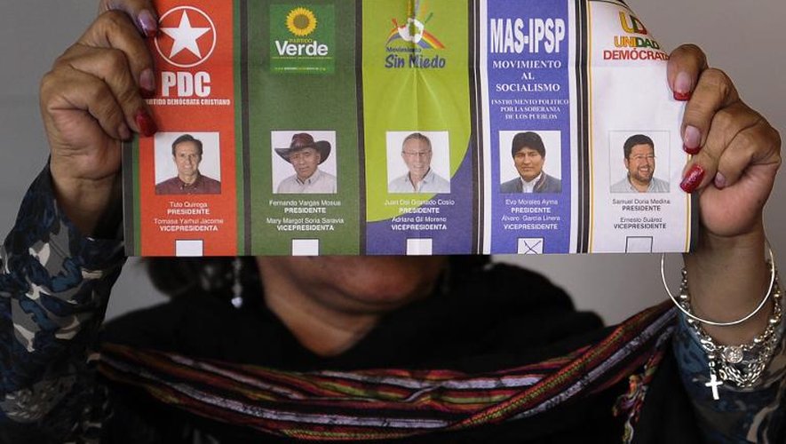 Un bulletin de vote pour les élections présidentielles, le 12 octobre 2014 en Bolivie