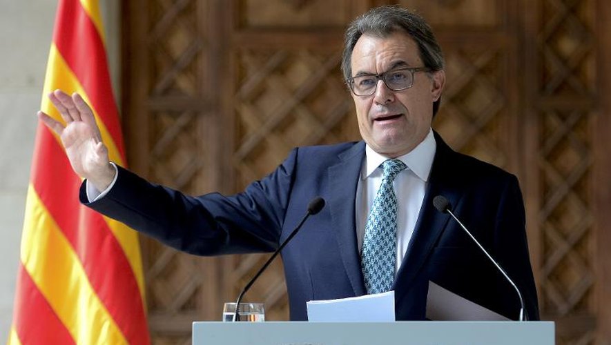 Artur Mas lors d'une conférence de presse le 14 octobre 2014 à Barcelone