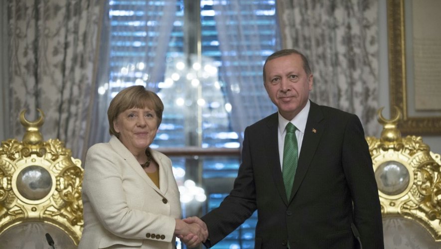 La chancelière Angela Merkel et le président turc Recep Tayyip Erdogan le 18 octobre 2015 à  Istanbul