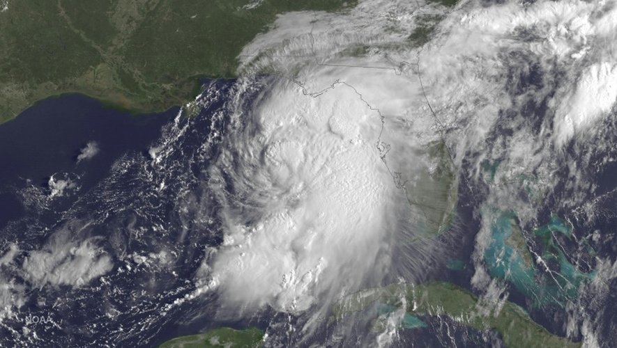 Une photo satellite prise par la NASA montre la tempête tropicale Hermine, dans le golfe du Mexique le 1er septembre 2016