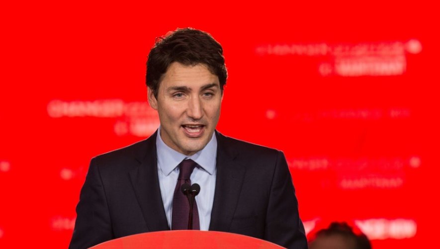 Justin Trudeau après la victoire des Libéraux aux législatives le 20 octobre 2015 à Montréal