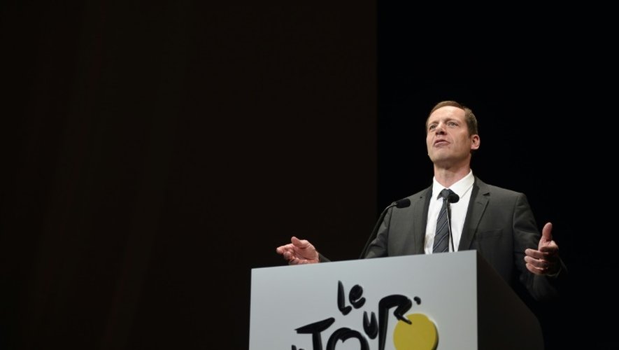 Le directeur du Tour de France Christian Prudhomme présente l'édition 2016, le 20 octobre 2015 à Paris