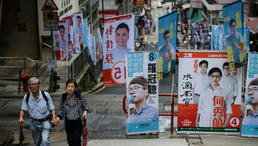 Des affiches électorales à Hong Kong, le 4 septembre 2016