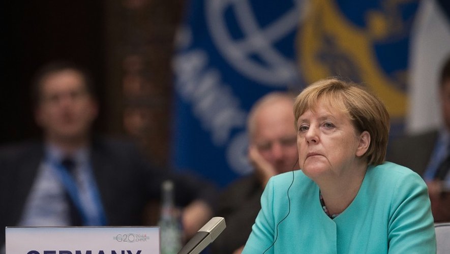 La Chancelière allemande Angela Merkel, lors du sommet du G20, le 4 septembre 2016 à Hangzhou, en Chine