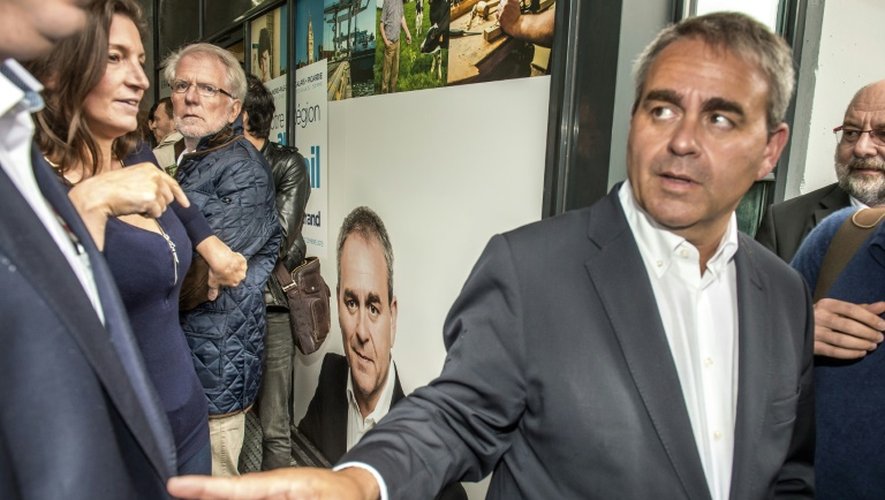 Xavier Bertrand en campagne pour les régionales le 27 août 2015 à Lille
